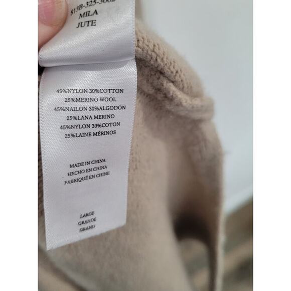 Rails Women's Mila Tie Waist Turtleneck Sweater Dress in Oatmeal size Large #13 - Picture 6 of 7